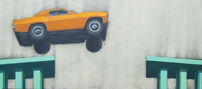 Steve Wright painting  'Jump 3', 2015 Oil and charcoal on canvas